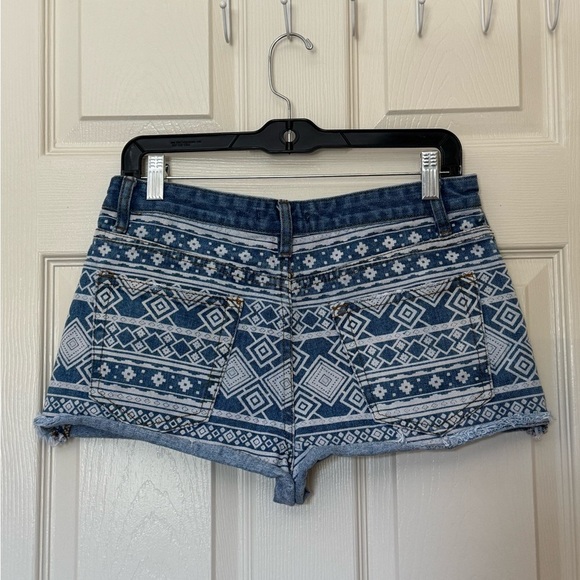 Forever21 Y2K style Denim Blue Geometric Jean Shorts - Picture 3 of 8